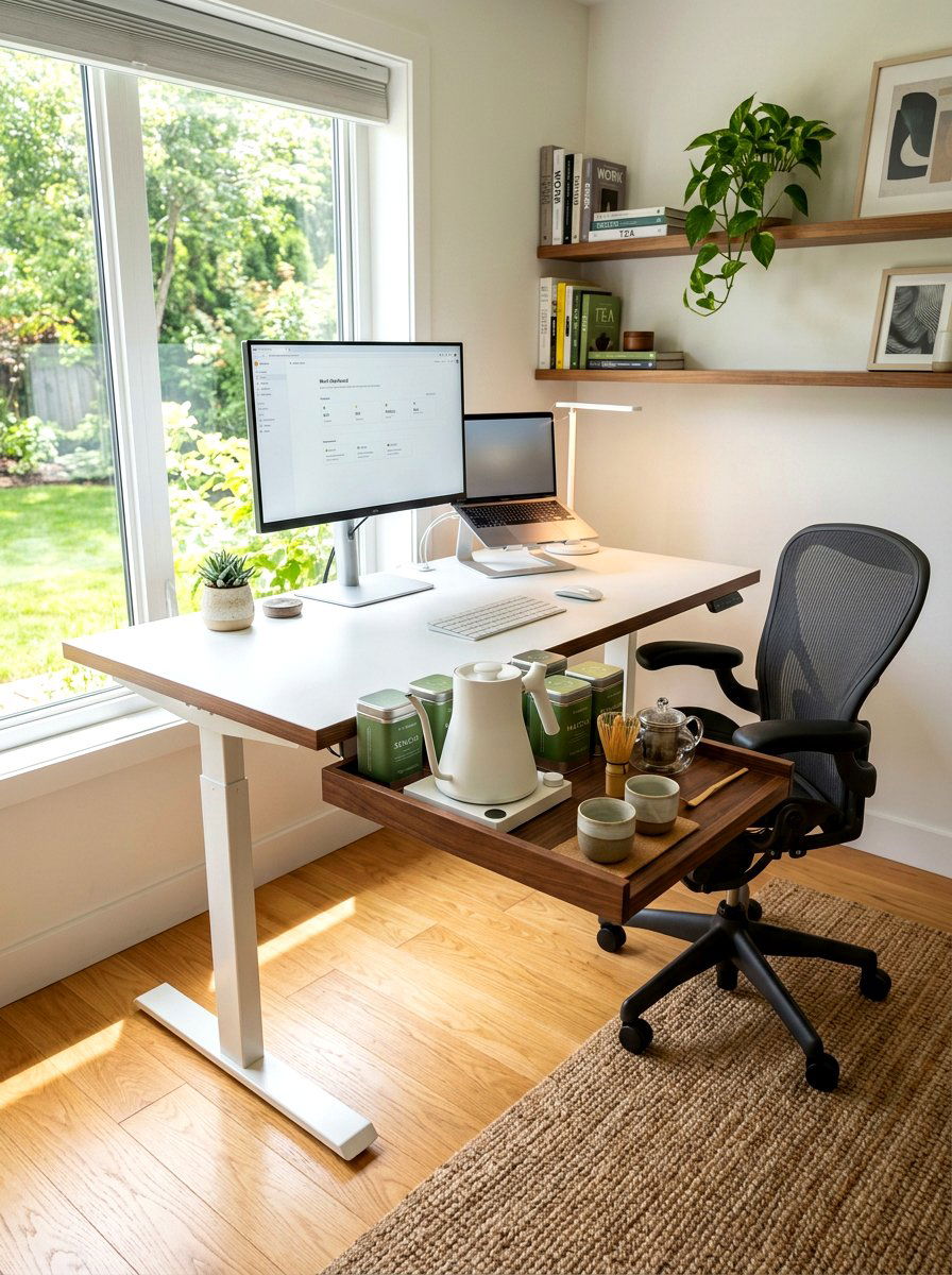 Home office tea desk - 30 tea corner ideas