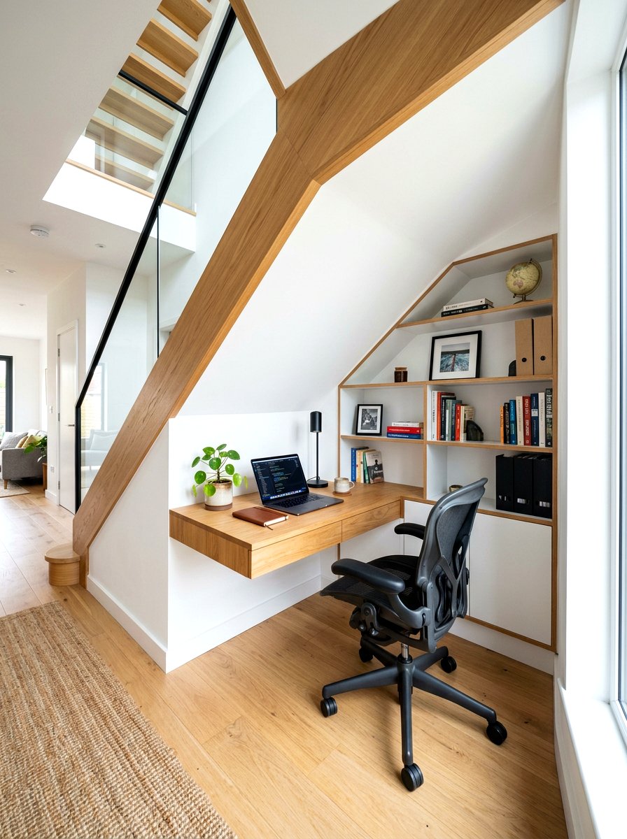 Home office under stairs - 30 under stairs storage ideas