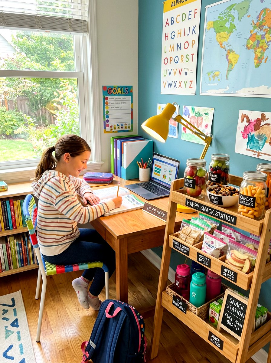 Homework Snack Station - 30 snack station ideas