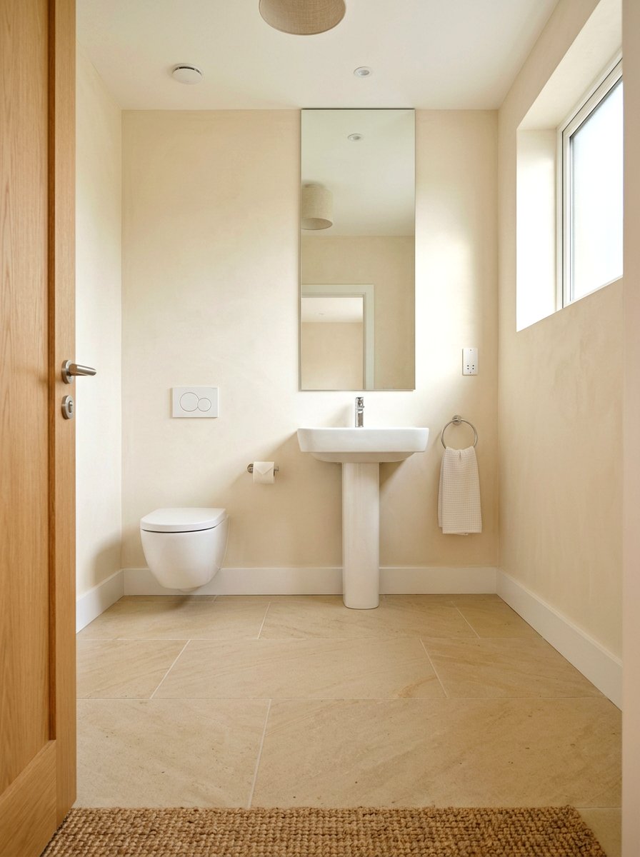 Honed Sandstone Floor - 30 sandstone powder room ideas