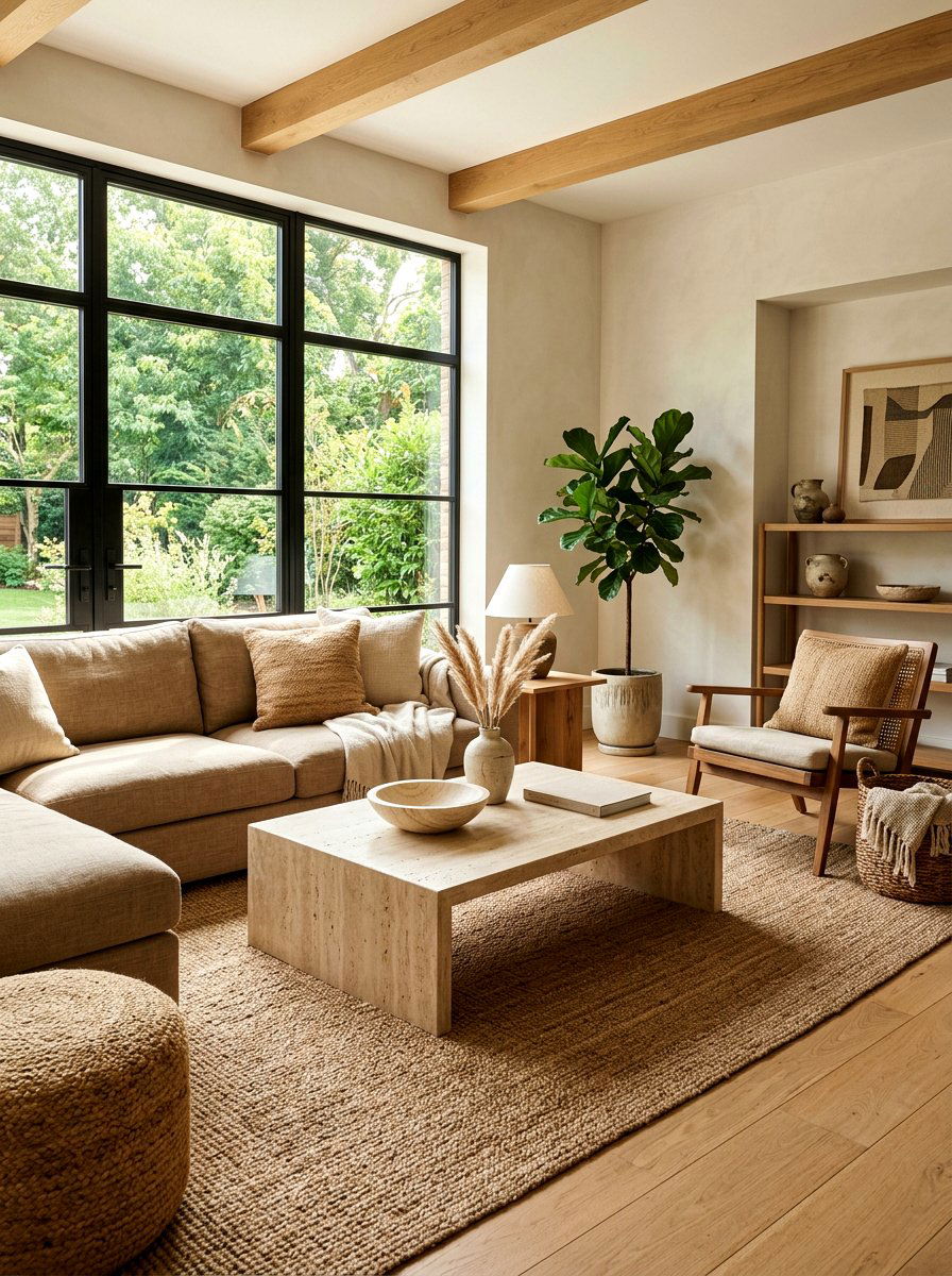 Honed Travertine Coffee Table - 30 stone coffee table ideas