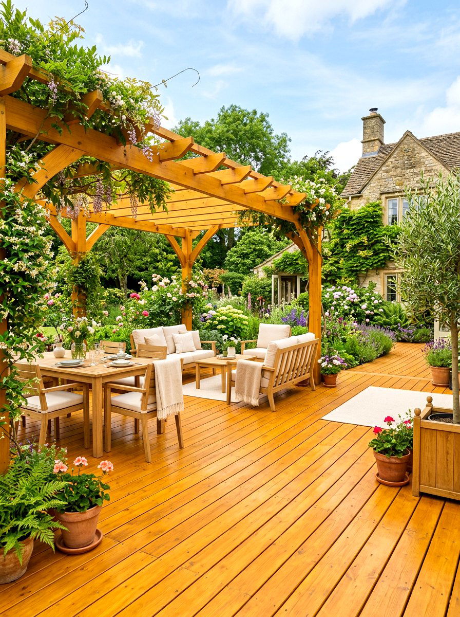 Honey Gold Deck - 30 wood stain deck ideas