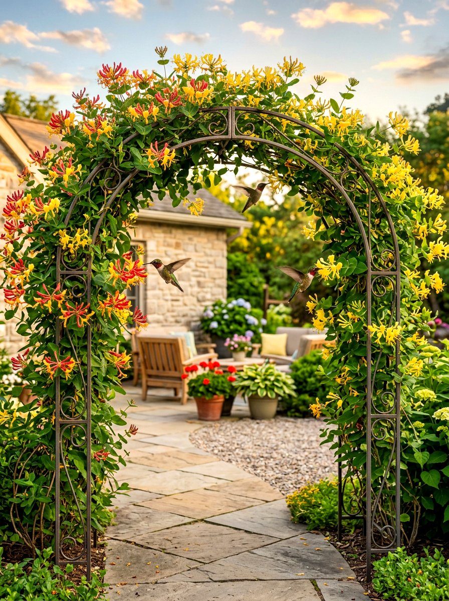 Honeysuckle Fragrant Garden Arch - 30 climbing archway ideas