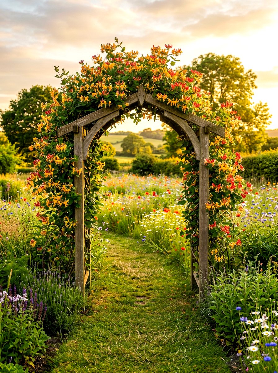 Honeysuckle Garden Arch - 30 fragrant pathway ideas