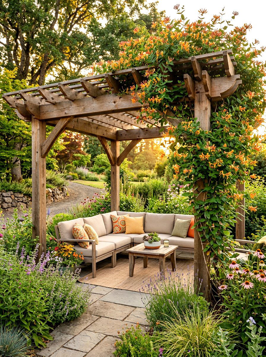 Honeysuckle Pergola - 30 pergola plant ideas