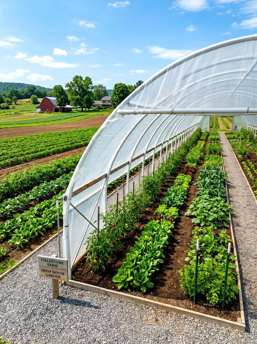 Hoop House Garden - 30 organic vegetable garden ideas