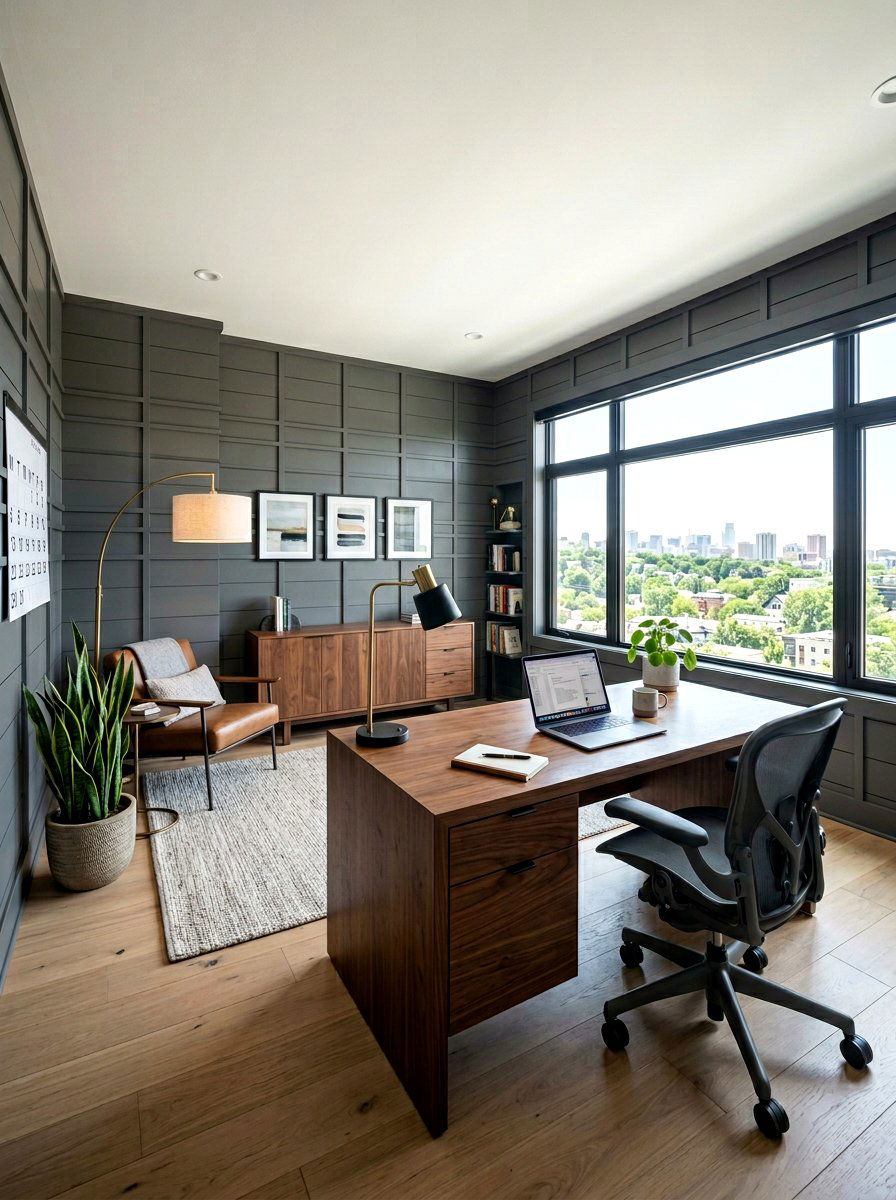 Horizontal Board And Batten - 30 office wall molding ideas