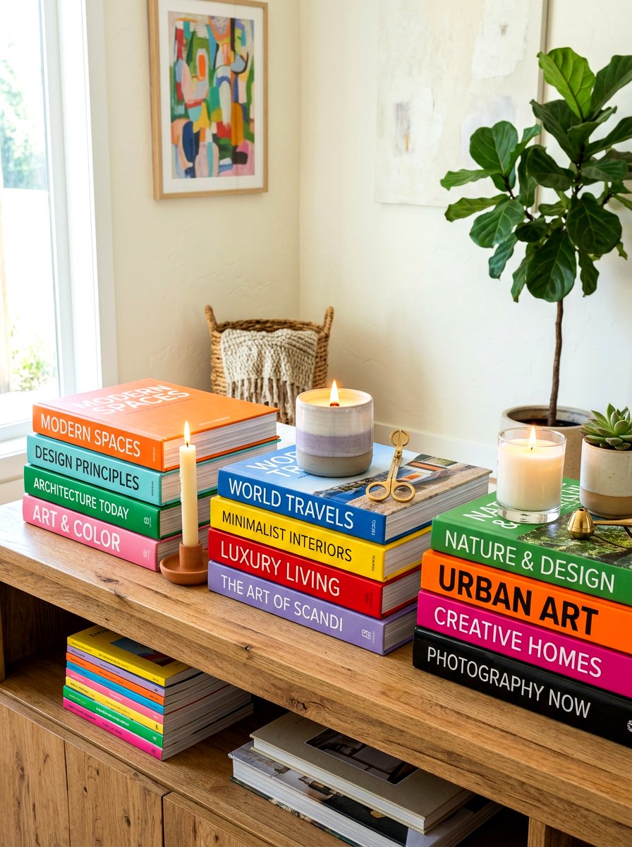 Horizontal Book Stacking - 30 shelfie styling ideas