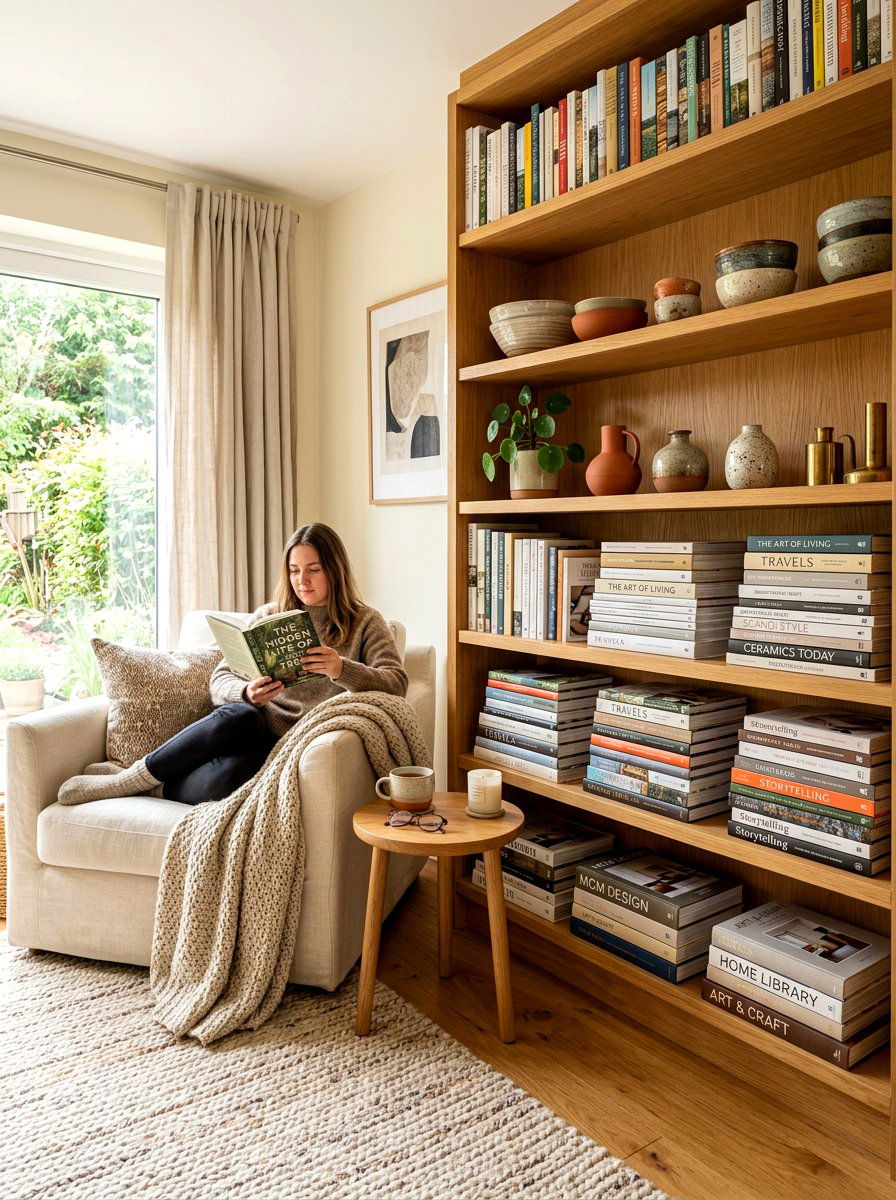 Horizontal Book Stacking - 30 bookcase decor ideas