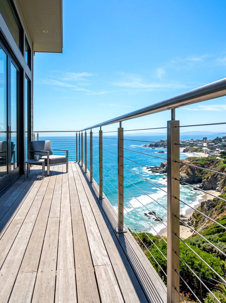 Horizontal Cable Rail - 30 garden fence ideas