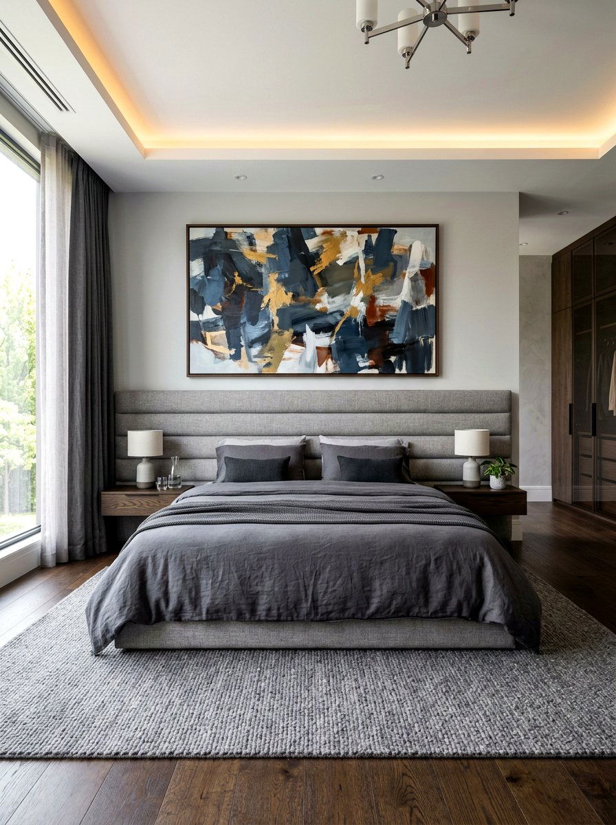 Horizontal Channel Tufted Bed - 30 channel tufted bed ideas