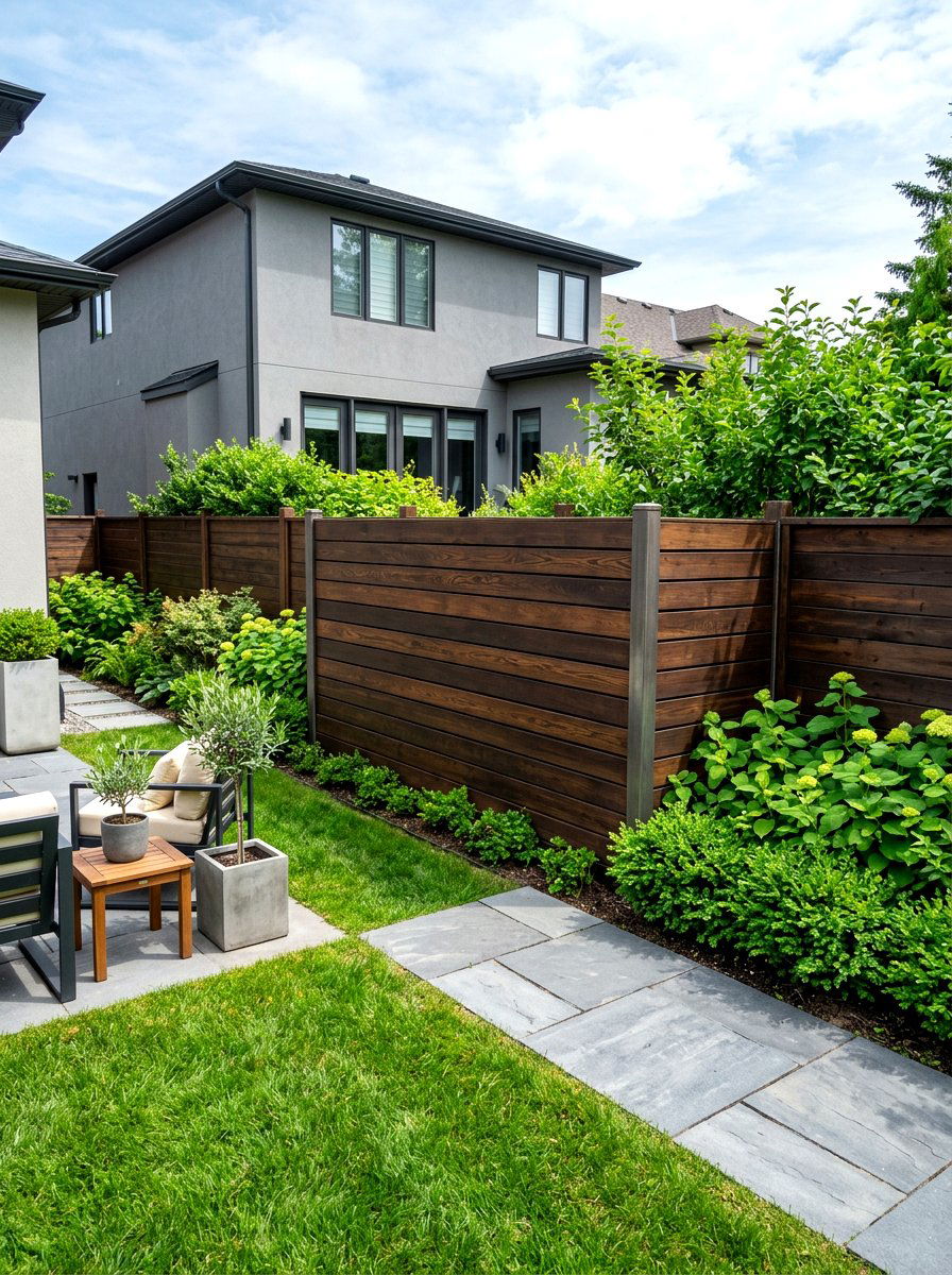 Horizontal Fence Panel - 30 trash bin screen ideas