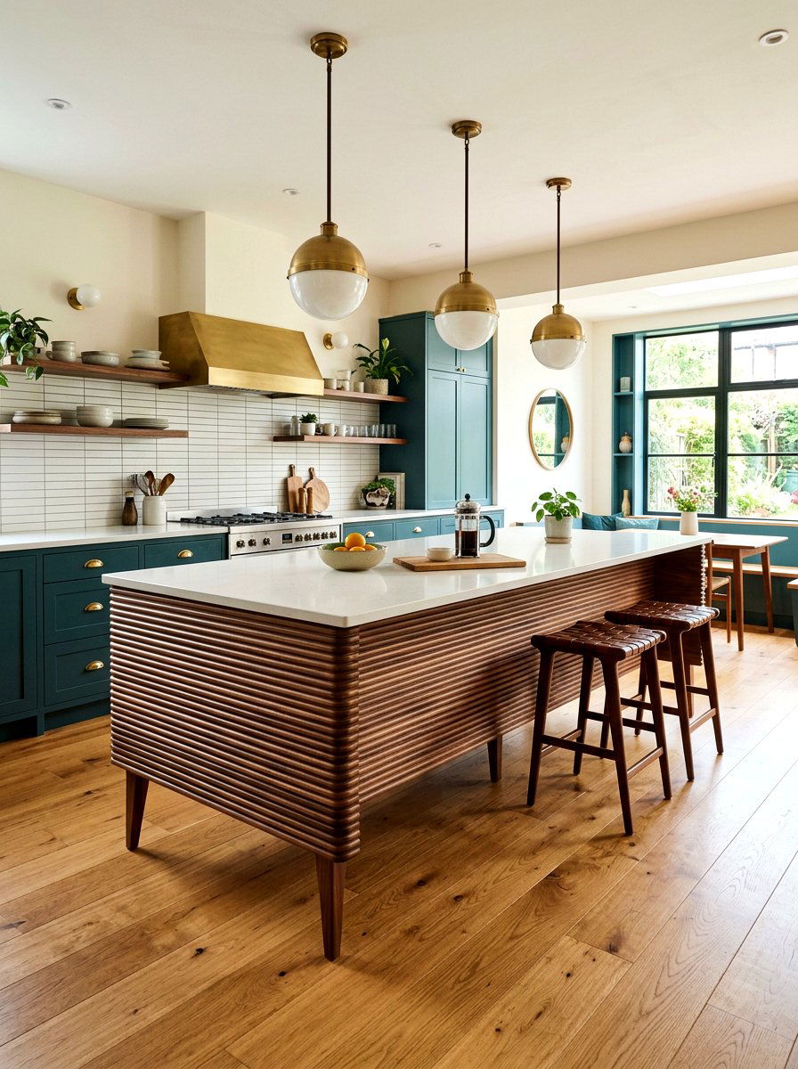 Horizontal Fluted Wood Kitchen Island - 30 reeded wood kitchen island ideas
