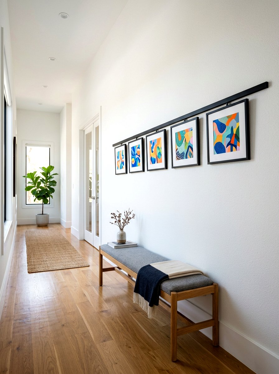 Horizontal Linear Frame Display - 30 mini salon wall apartment ideas