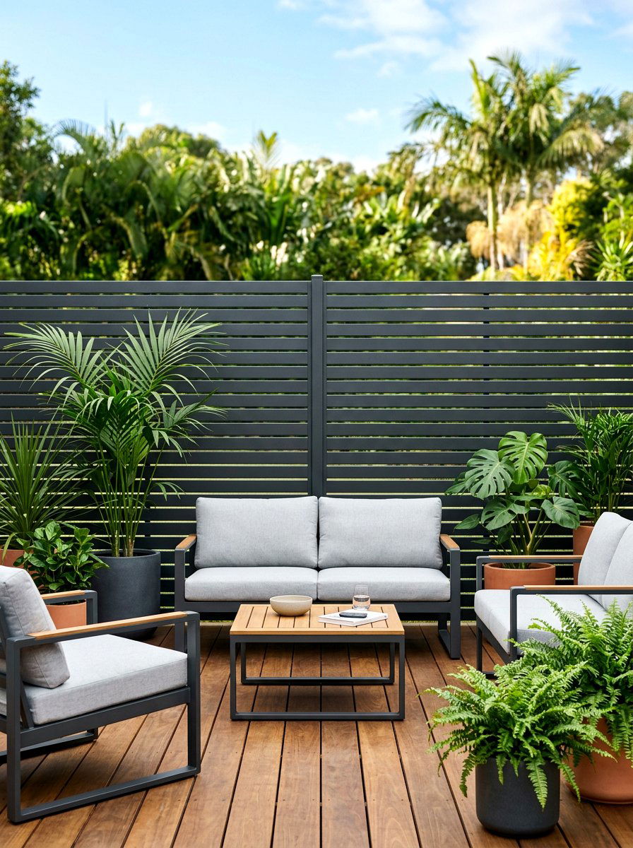 Horizontal Metal Slat Fence - 30 metal fence ideas