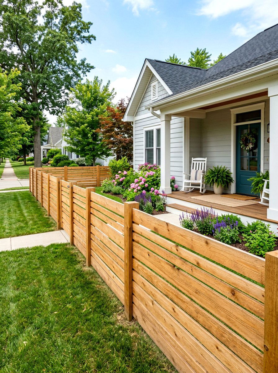 Horizontal Picket Fence - 30 horizontal fence ideas