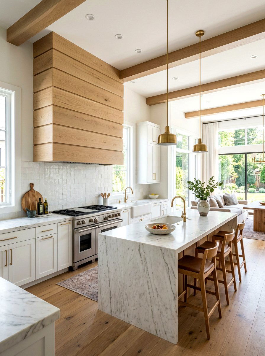 Horizontal Plank Hood - 30 wood vent hood ideas