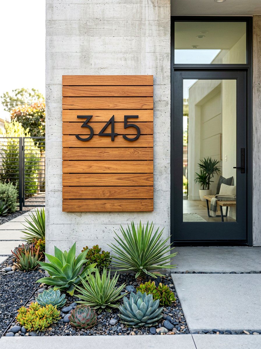 Horizontal Slat House Numbers - 30 house numbers curb appeal ideas