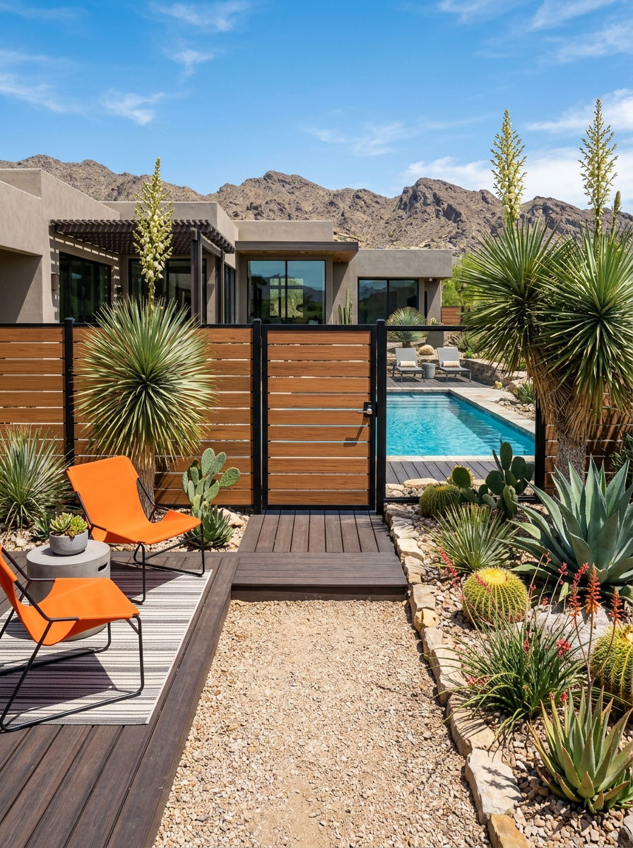 Horizontal Slat Pool Gate - 30 pool gate ideas