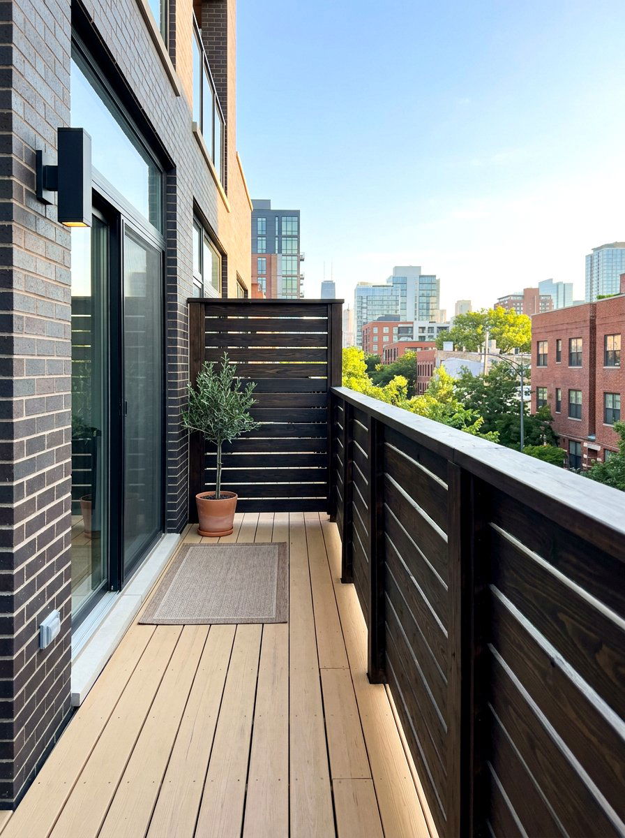Horizontal Slat Privacy Railing - 30 front porch railing ideas