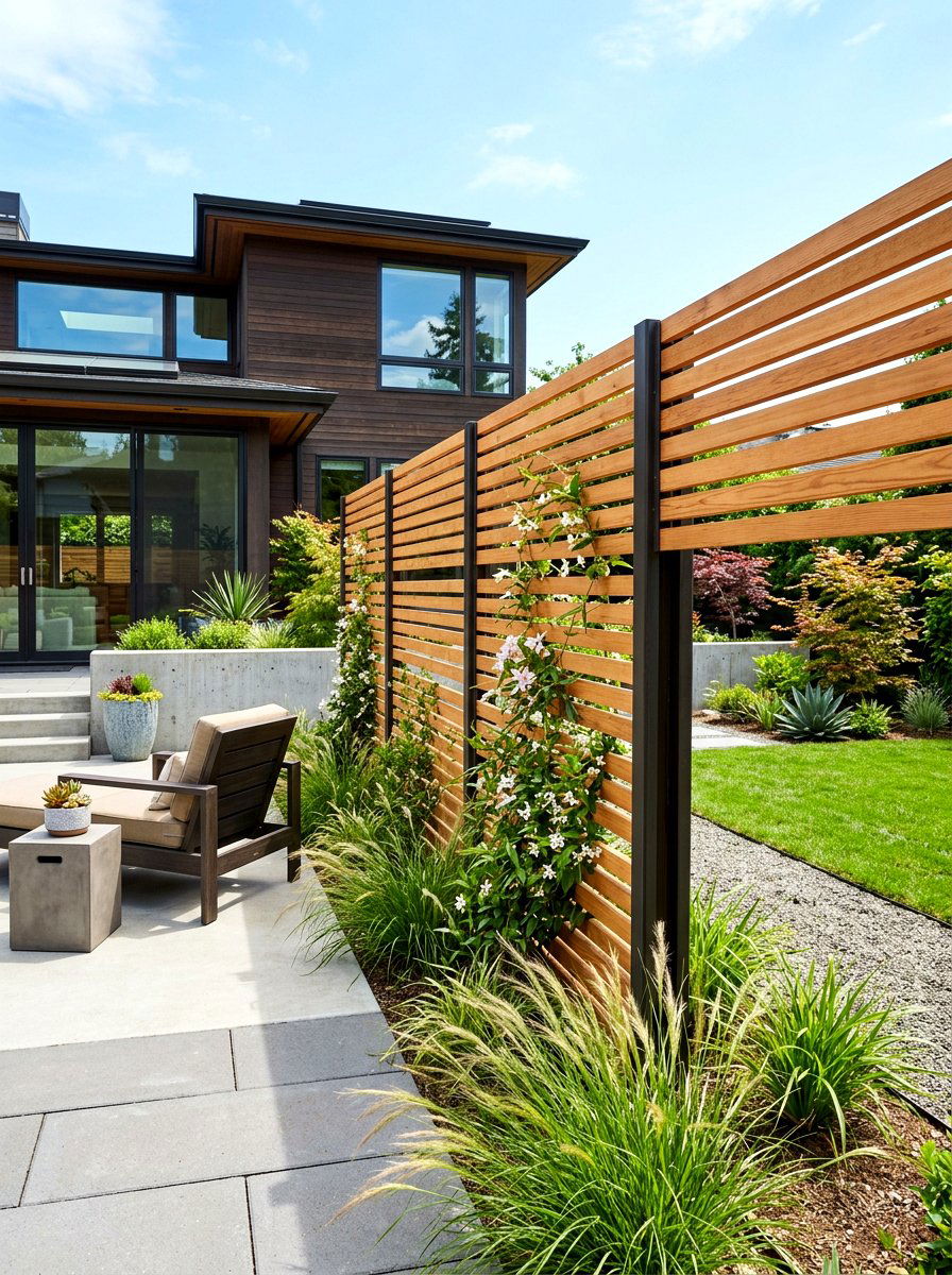 Horizontal Slat Trellis - 30 garden trellis ideas