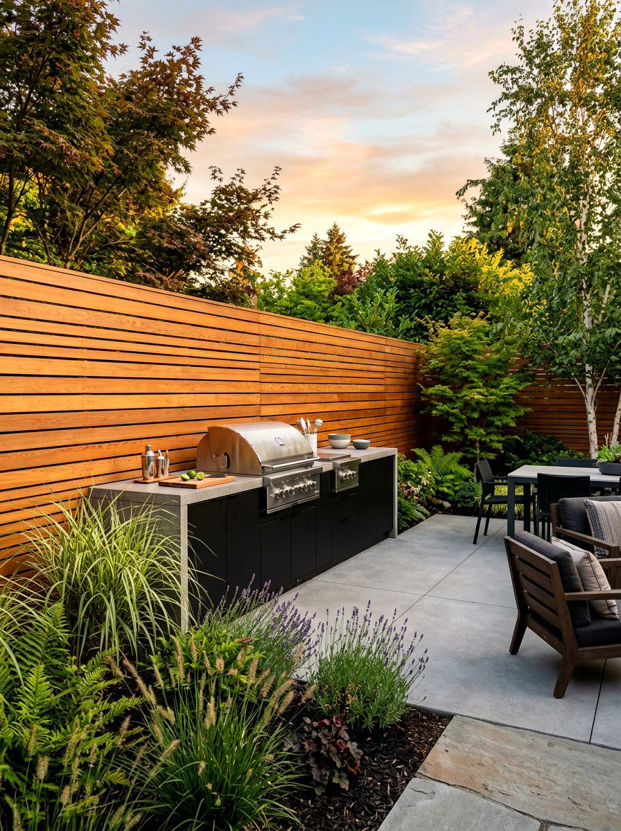 Horizontal Slat Wall - 30 garden wall ideas