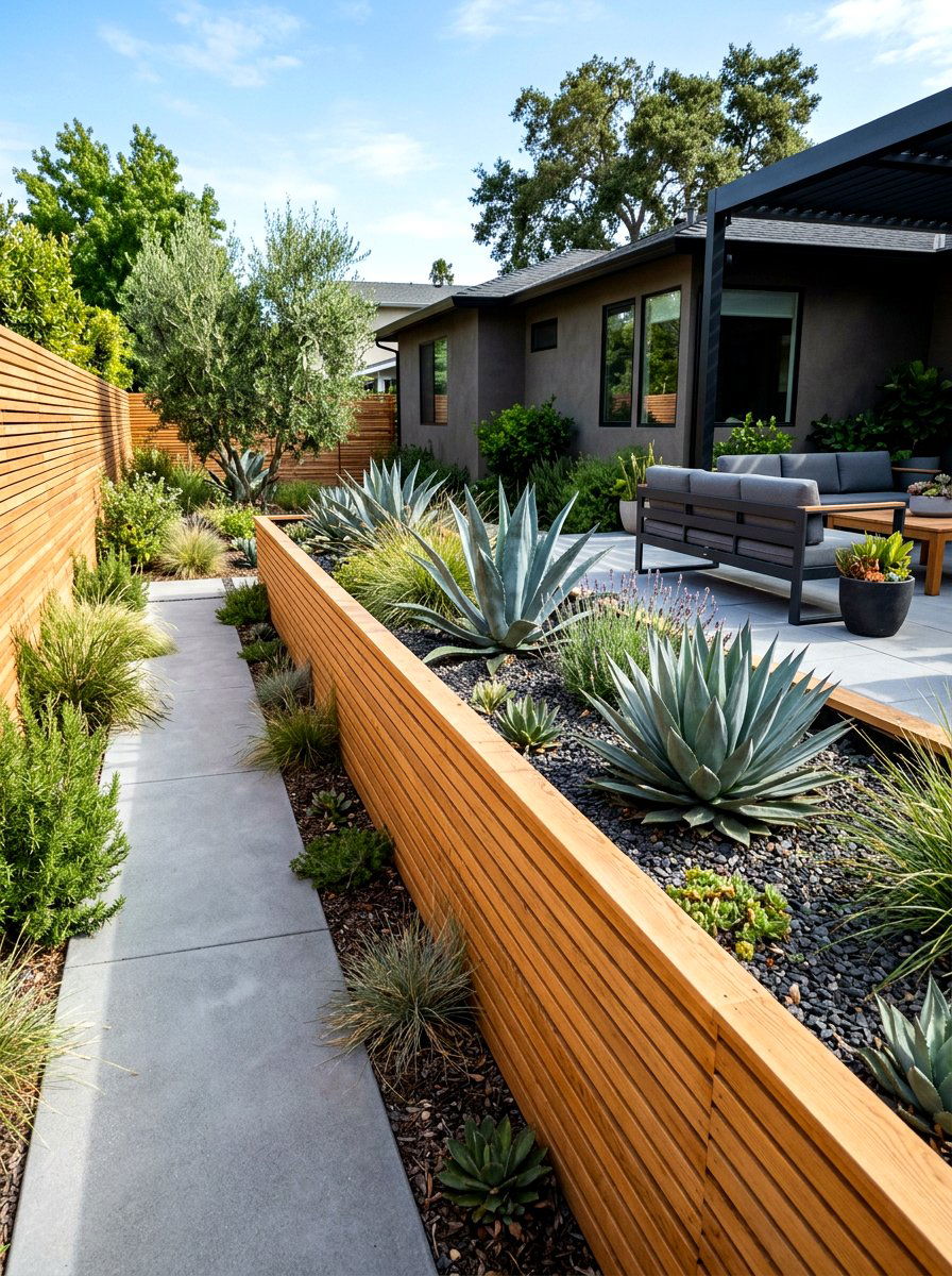 Horizontal Slat Wood Border - 30 raised bed border ideas