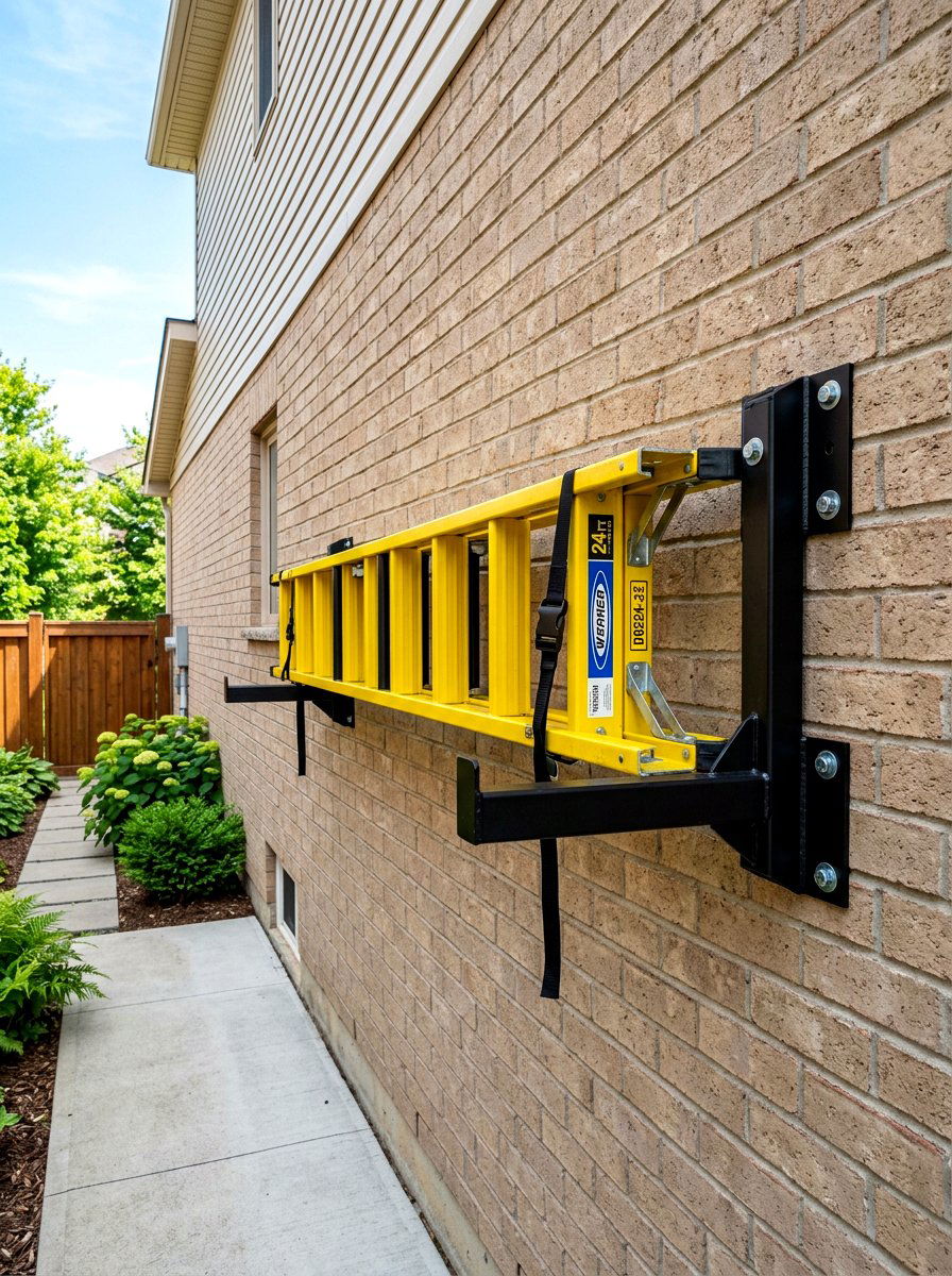 Horizontal Wall Ladder Rack - 30 side yard storage ideas