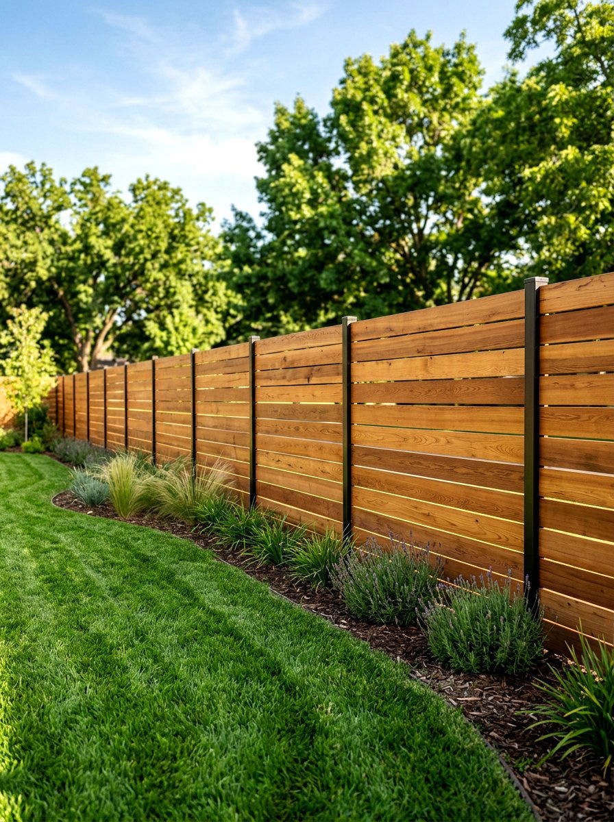Horizontal Wood Fence - 30 fence ideas