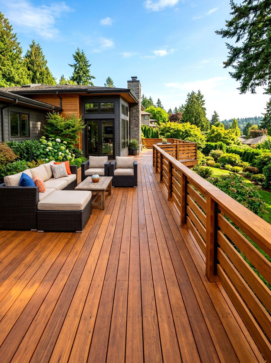 Horizontal Wood Railing - 30 outdoor stair railing ideas