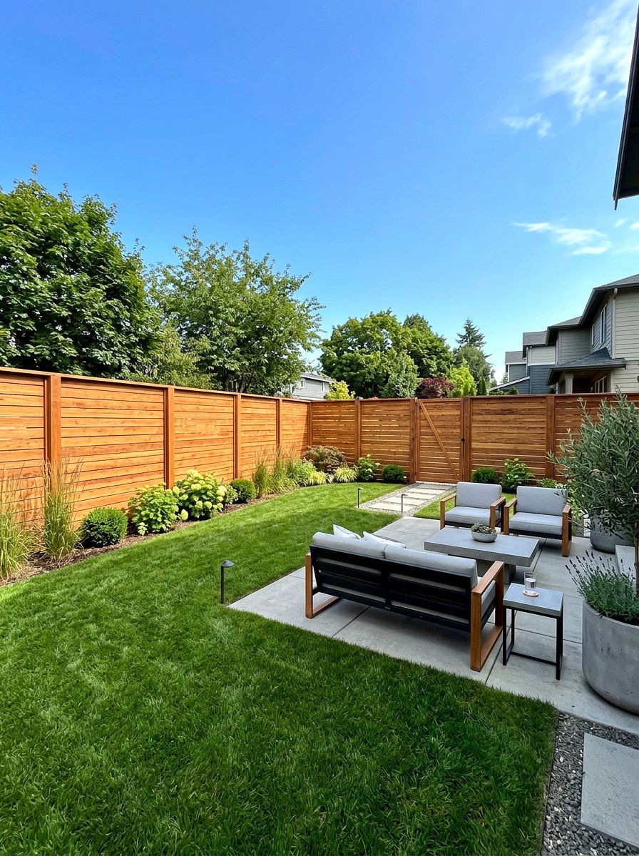 Horizontal Wood Slat - 30 privacy fence ideas