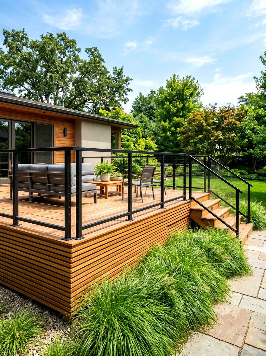 Horizontal Wood Slat - 30 deck skirting ideas