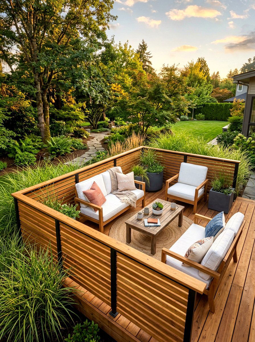 Horizontal Wood Slats - 30 deck railing ideas