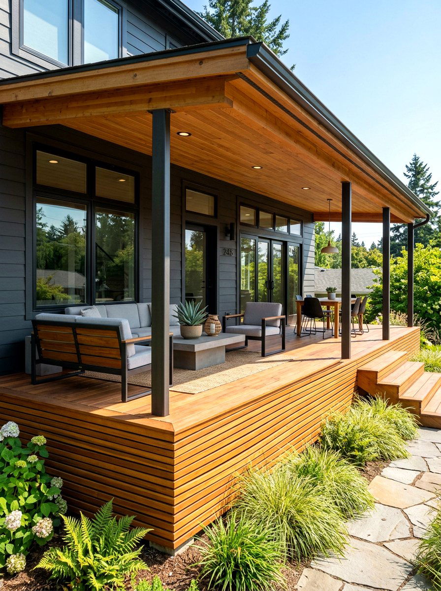 Horizontal Wood Slats - 30 porch skirting ideas