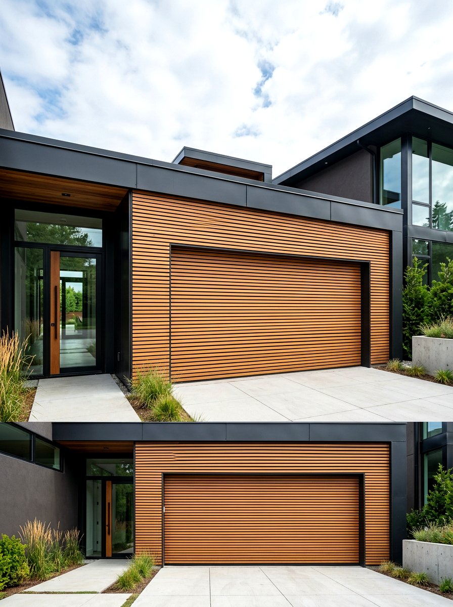 Horizontal Wood Slats - 30 garage facade ideas