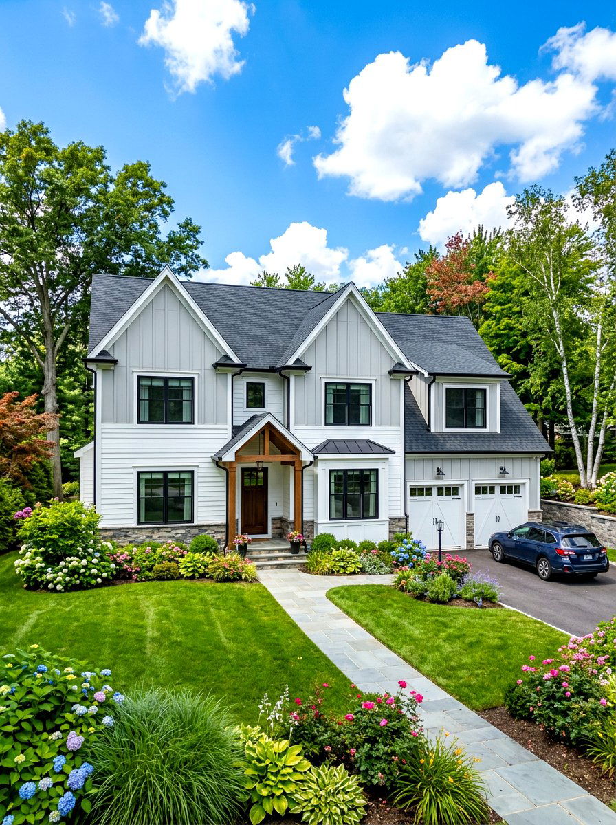 Horizontal and vertical siding mix - 30 board and batten exterior trim ideas