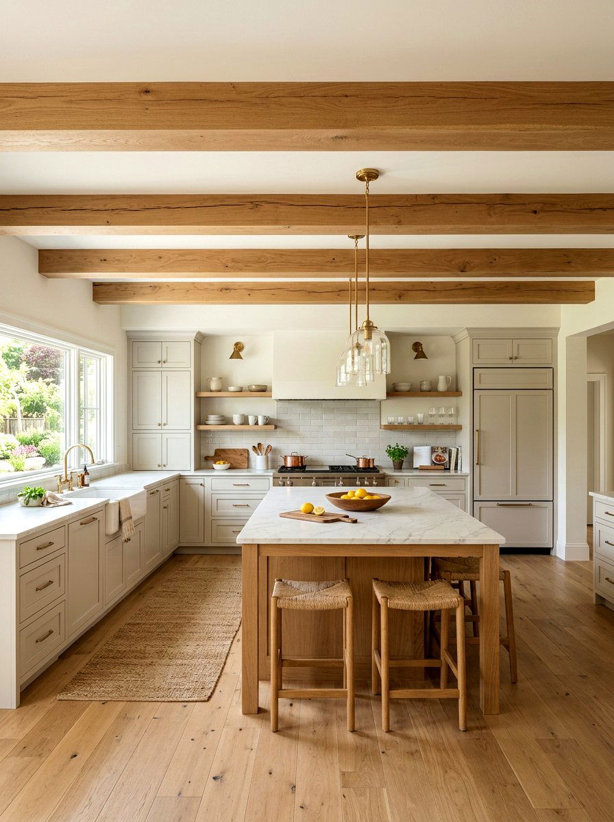 Horizontal kitchen ceiling beams - 30 kitchen ceiling beam ideas