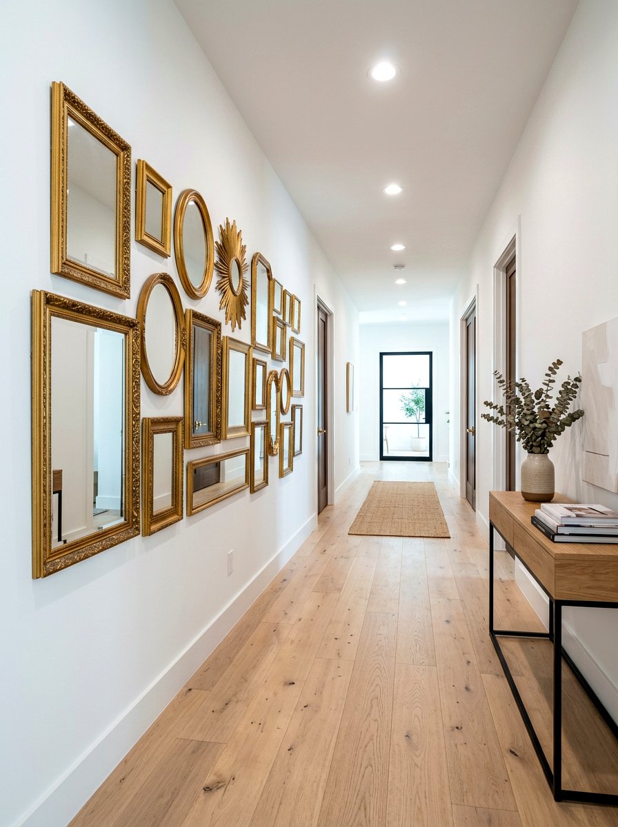 Horizontal mirror gallery - 30 long wall decor ideas