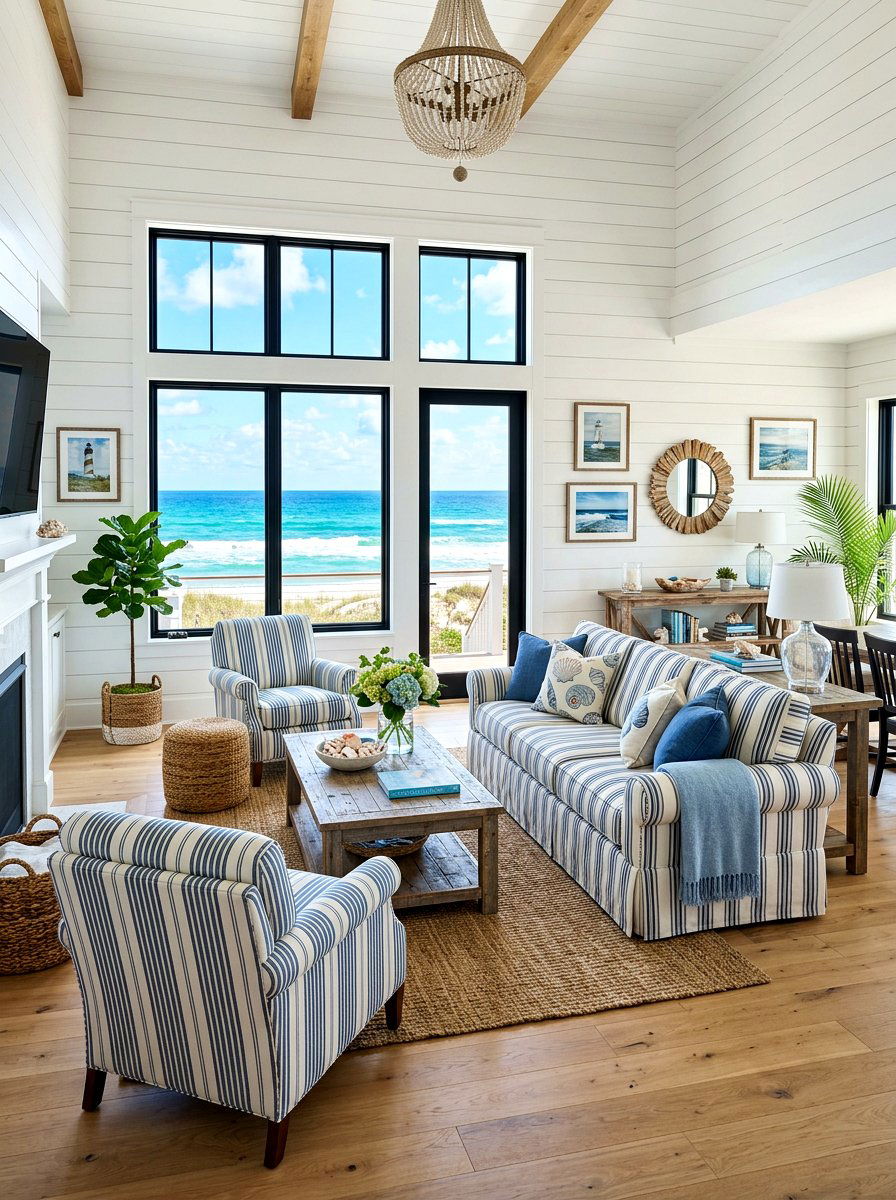 Horizontal shiplap walls - 30 living room wall decor ideas