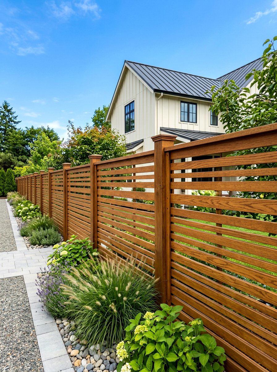 Horizontal slat lattice panel - 30 lattice privacy ideas