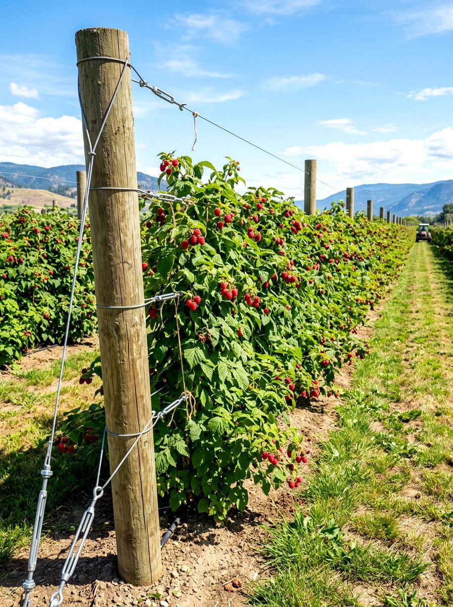 Horizontal wire raspberry trellis - 30 raspberry trellis ideas