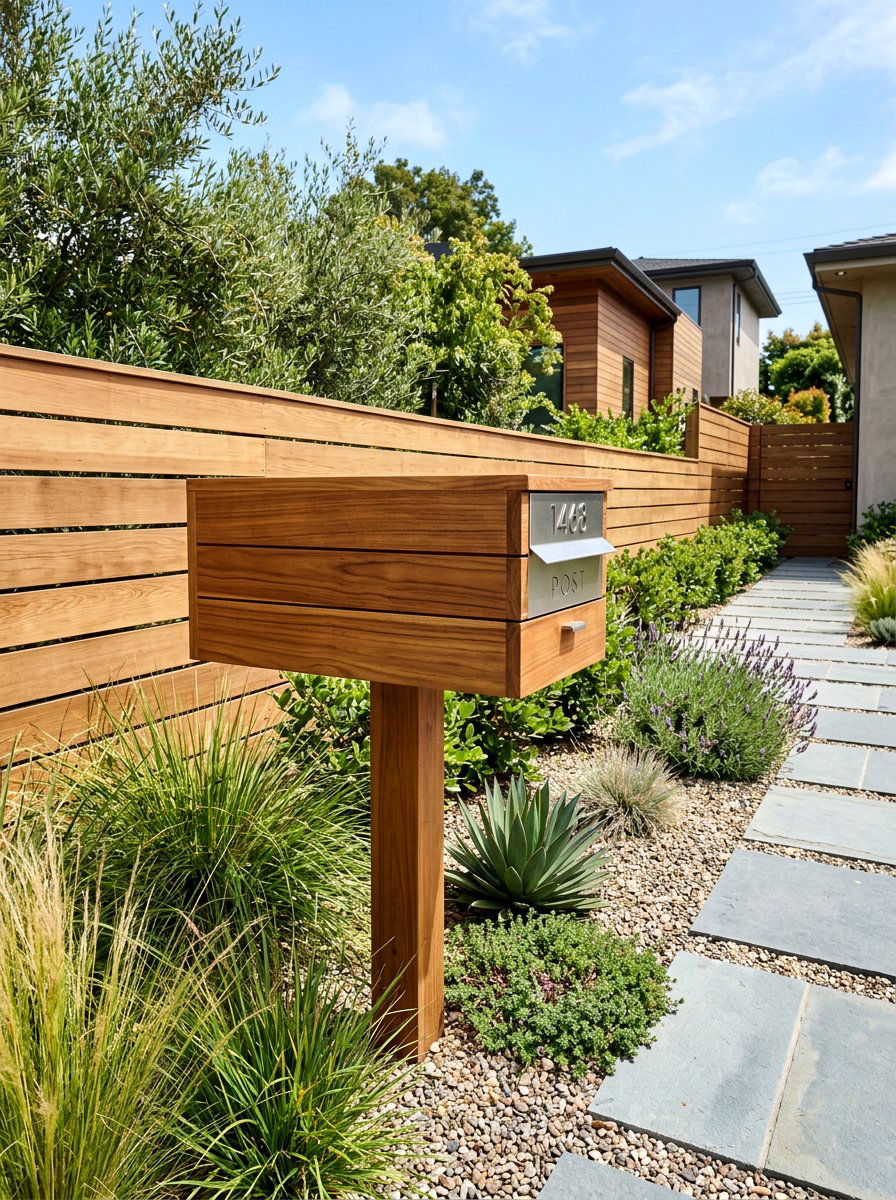 Horizontal wood mailbox - 30 modern mailbox ideas