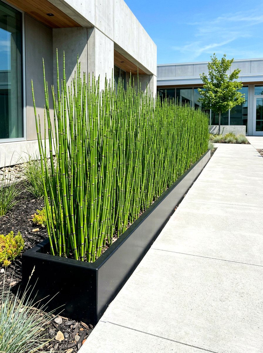 Horsetail reed grass planter - 30 privacy planter screen ideas