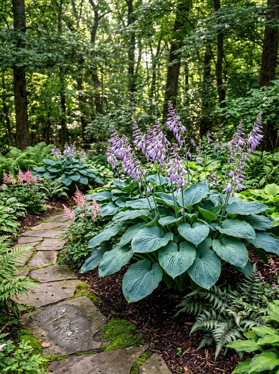 Hosta Garden - 30 hummingbird garden ideas