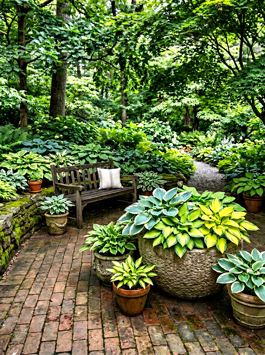 Hosta Patio Garden - 30 patio plant ideas