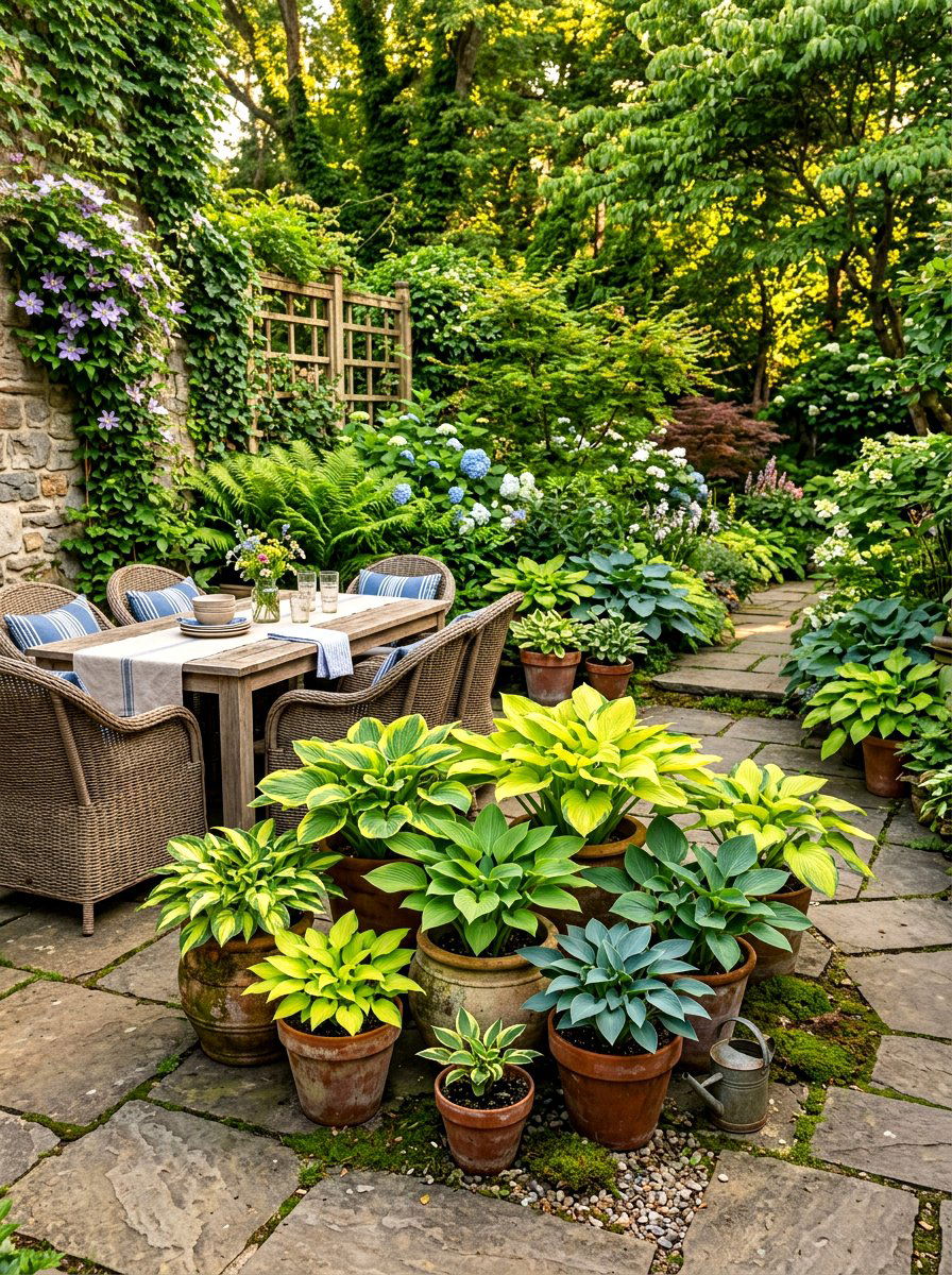 Hosta Patio Pots - 30 hosta garden ideas