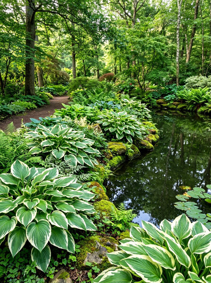 Hosta Pond Edge Planting - 30 pond edge planting ideas