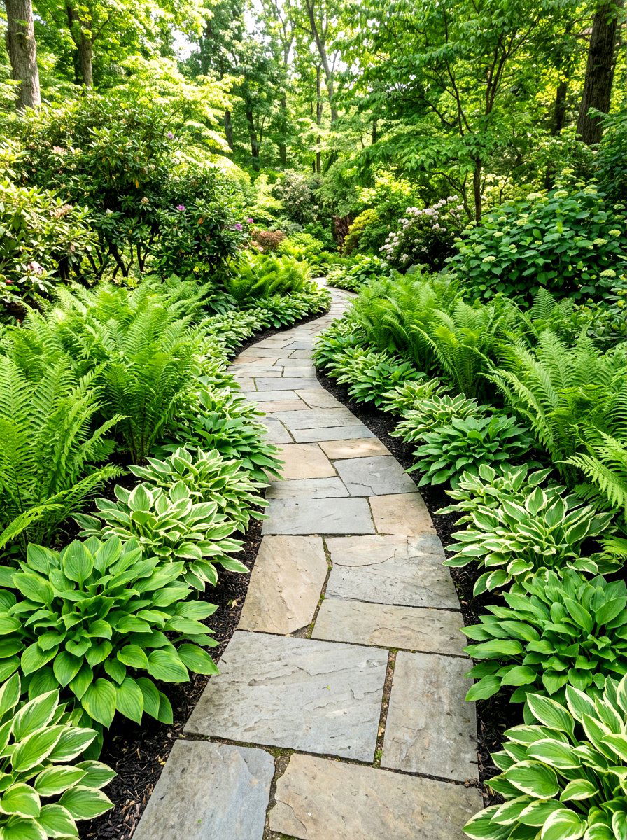 Hosta fern edging for walkway - 30 hosta and fern garden ideas