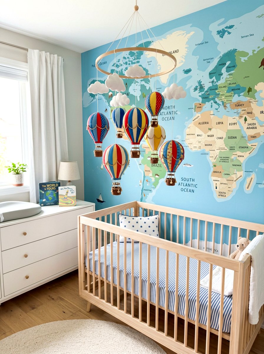 Hot Air Balloon Mobile - 30 mobile decor nursery ideas
