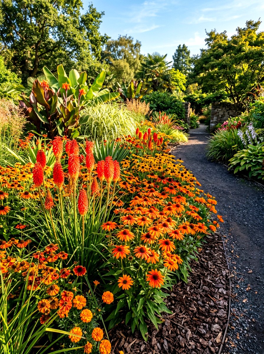 Hot Color Border - 30 perennial border ideas